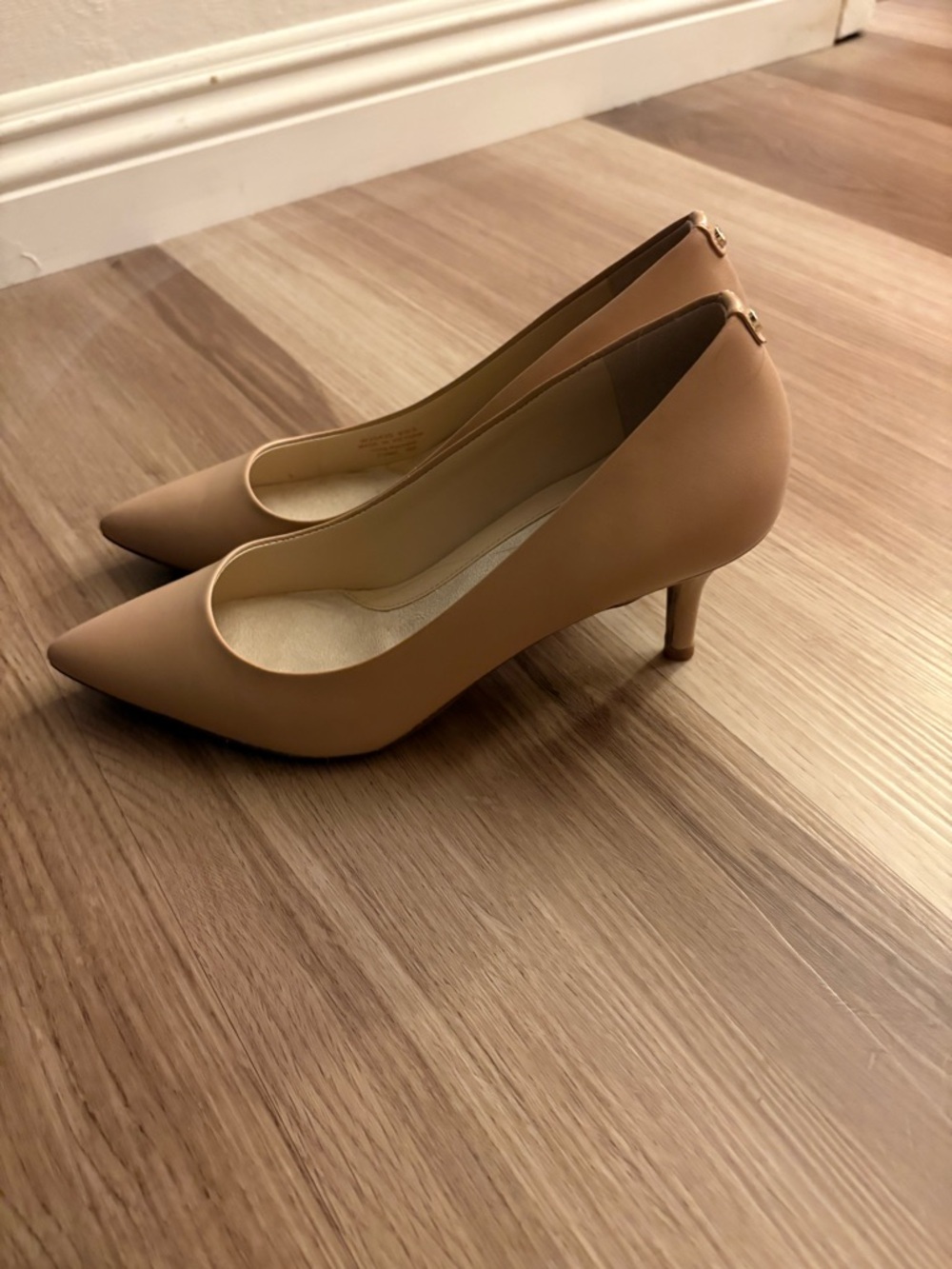 Cole Haan Tan Pointed-Toe Leather Pumps - Picture 5 of 5